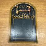 Vintage Wood Chalkboard Sign “Today’s Fine Food” Pigs Kitchen Decor Wall 60x40cm