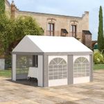 4 x 4m Party Tent, Marquee Gazebo with Sides, Four Windows & 2 Doors Refurbished