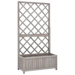 Garden Trellis Planter Outdoor Flower Box Raised Bed Solid Firwood vidaXL