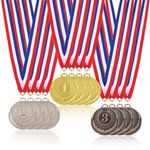 Medals for Podium, 12 Pieces Metal Gold Silver Bronze Medal Winner 4 Sets of 3