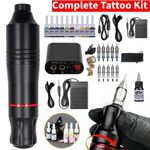 42pc Tattoo Pen Kit, Professional Rotary Tattoo Gun Kit, Complete Tattoo Machine