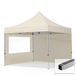 TOOLPORT 3x3 Pop up gazebo incl Sidewalls with Panorama Windows Aluminium 32mm 