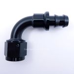 AN-6 6AN BLACK JIC 90 Degree Swivel Push On SOCKETLESS Tail Barb Hose Fitting