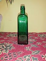 VINTAGE GREEN GLASS DISINFECTANT BOTTLE