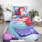 Disney Princess Ariel Little Mermaid Single Duvet EU Size Reversible 100% Cotton