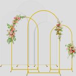Gold Arch Backdrop Stand 6ft 6.6ft 7ft + 3 Covers ( White) Party Decor
