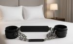 Ankle restraints neckband love swing set real leather 2 chains video handmade de