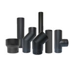 Vitreous Enamelled Flue Pipe Single Wall Wood and Multifuel Stoves Matt Black