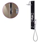Shower Panel Unit Glass 18x42.1x120cm Black Bathroom Jet Column Wall vidaXL