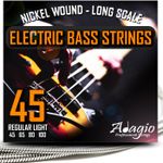 ELECTRIC BASS Strings Set Nickel Wound Pack Light 45 100 Long Scale Jazz ADAGIO