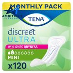 Tena Discreet Ultra Pad Mini Incontinence Pads for One Size, White Or Light 