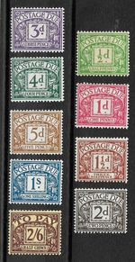 D10 - D18 Block Cypher Postage dues Full Set of 9 UNMOUNTED MINT