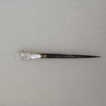 Antique Sewing Stiletto sewing punch Awl Carved MOP handle. Fabric hole maker.