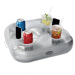 Inflatable Floating Drink Holder Clear PVC Pool Food Drink Tray For Swimming