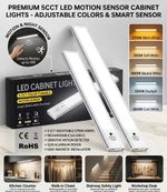 2x LED Motion Sensor Light 5CCT USB-C Rechargeable PIR Night Magnet Cabinet