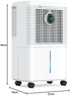 Invittop Dehumidifier 16L/Day 1.6L Tank Laundry, Damp, Drainage, Low noise/power