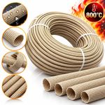 800°C Fiberglass Cable Sleeve Heat Resistant Wire Insulation Braided Tube