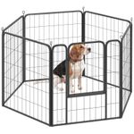PawHut Six-Panel Dog Playpen with Door, for Indoor, Outdoor, 80cm Tall