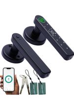 5-in-1 Smart Fingerprint Door Lock, Digital Handle with App, Card, Code & Keys