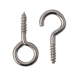 HOOKS AND EYES FOR NET CURTAIN WIRE SILVER CHROME SCREWS PICTURE HANGING FRAME