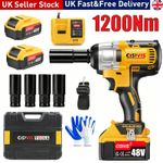 1200N 1/2"Cordless Electric Impact Wrench Drill Gun Ratchet Driver 2 Battery 48V