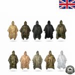 Man Military Impermeable Zipper Camo Raincoat Cover Cape Hooded Hiking Fishing