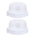 2Pcs Durable Stove Knob Cover Baby Proof Child Safety Guard White Plastic