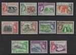 DOMINICA QE2 1954 DEFINITIVES ODD VALUES USED SG141 ETC.