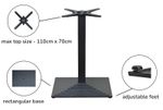 black premium cast iron table base dining restaurant cafe pub oblong
