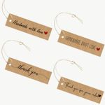 100/500Pcs Thank You Handmade With Love Business Kraft Paper Gift Tags Strings