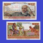 REUNION 100 Nouveaux Francs - 5000 Francs 1971 uk -Reproduktion