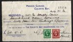 GB 1936 KGV Fiscal Receipt 1/2d & 1/12d The Colwyn Bay Engineering Co. Ltd