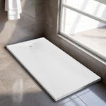 Rectangle Anti-Slip Shower Tray Slate Effect With Free Waste White Shower Base