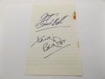HAND SIGNED 7" x 4.5" LINED PAPER - HENRI PEIRLOT & ANGUS CAMPBELL - WRESTLING