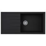 Liquida CU10BL 1 Bowl Black Composite Kitchen Sink Inset Reversible 1000x500mm