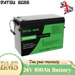 24V 100Ah Lithium Battery LiFePO4 15000+Deep Cycles 2560wh BMS Off-Grid Solar RV