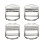 4 Pack Metal Ladder Lock Buckle, 1 1/4" Tri-Glide Slider Buckle Backpack, Silver