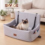 Skylos Large Dog Car Seat Booster Dual-Sided Plush Cool Bed Washable Grey
