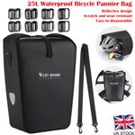 WEST BIKING Full Waterproof Bicycle Single Pannier MTB Bike Rear Rack Bag 25L UK