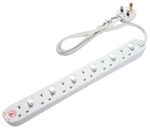 Extension Lead Surge Protected with Individual Switches - 6 Gang 2m - Masterplug