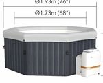 MSpa Octagon Inflatable Hot Tub 76in x 29in Grey/White w/ Pump Air Jets
