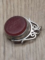 Antique Vintage Sterling Silver Two Sided Gemstone Spinner Fob
