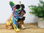 Graffiti Art French Bulldog Dog With Bow Tie Figurine Ornament