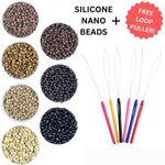 NANO Beads Silicone Lined Micro Rings Hair Extension 3MM + FREE PULLER 125 - 500