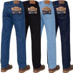 Mens Jeans Straight Leg Regular Fit Heavy Denim Trouser Pants All UK Waist Sizes