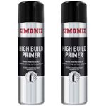 2 x Simoniz High Build Primer Fast Drying Putty Filler Spray Aerosol Paint 500ml