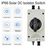 32A 2 POLE/4 POLE 1000V DC IP66 SOLAR/PV TRUE DC ENCLOSED ROTARY ISOLATOR SWITCH