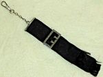 Antique French Victorian Silver, Marcasite & Black Silk Ribbon Pocket Watch Fob