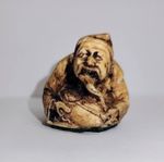 Antique Netsuke Statue Japanese  Stag Antler Victorian Meiji Period 