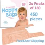🔥450 Disposable Fragranced Nappy Bags Bin Sacks Baby Tie Handle Diaper Scented